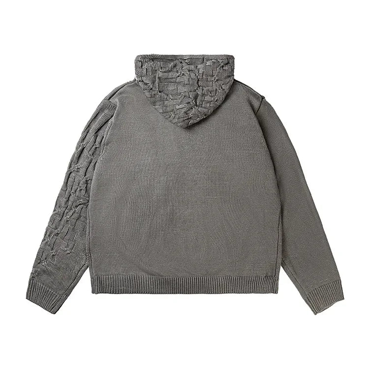 KOOPER™ American Style Knitted Hoodie Jacket – Autumn Casual Loose Fit Unisex Zip Sweater