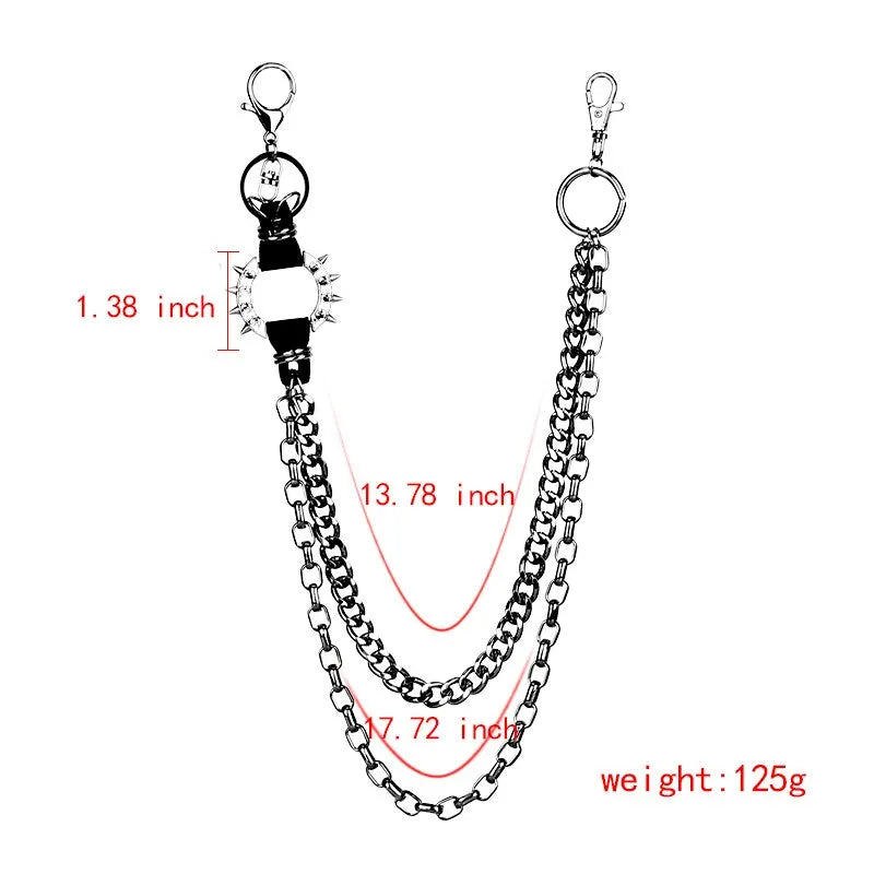 KOOPER™ Gun Black Hip-Hop Chain Belt – Geometric Metal Statement Accessory