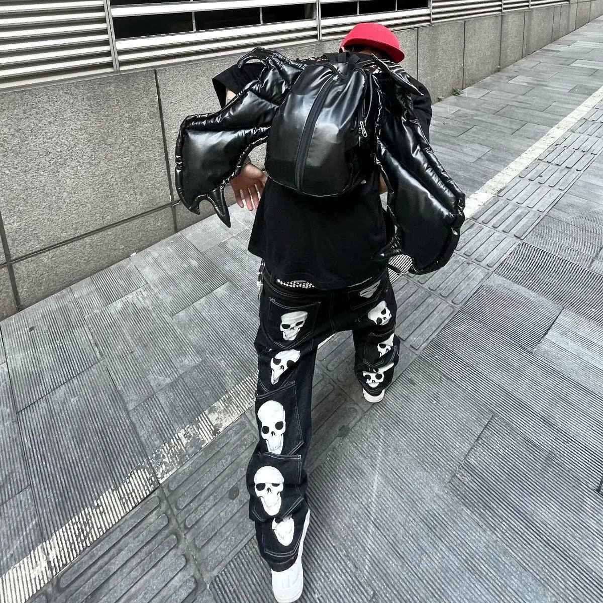 KOOPER™ Y2K Bat Backpack – Bold Streetwear PU Leather Bag