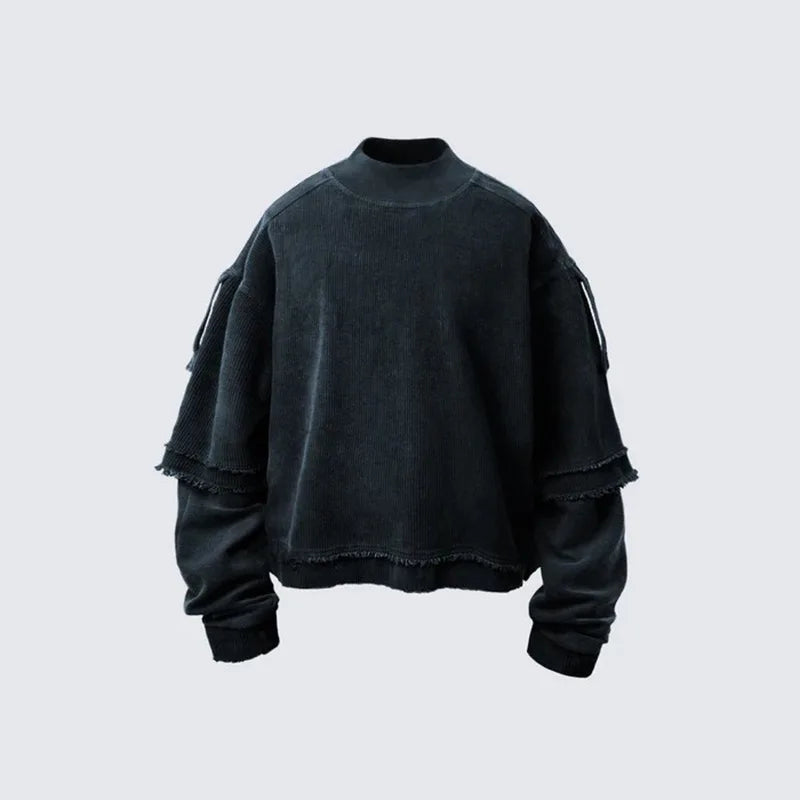 Oversized Y2K retro hoodie with fake layered design. Cotton blend, vintage streetwear style for spring and autumn