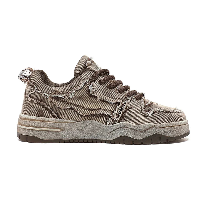 KOOPER™ Retro Denim Skate Sneakers – Unisex Canvas Sports & Casual Shoes