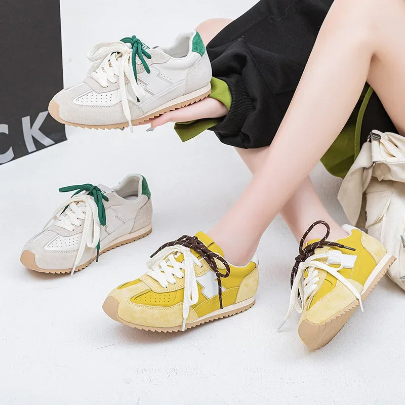 KOOPER™ Spring Summer Leather German Trainer – Lightweight & Wear-Resistant Casual Sneakers