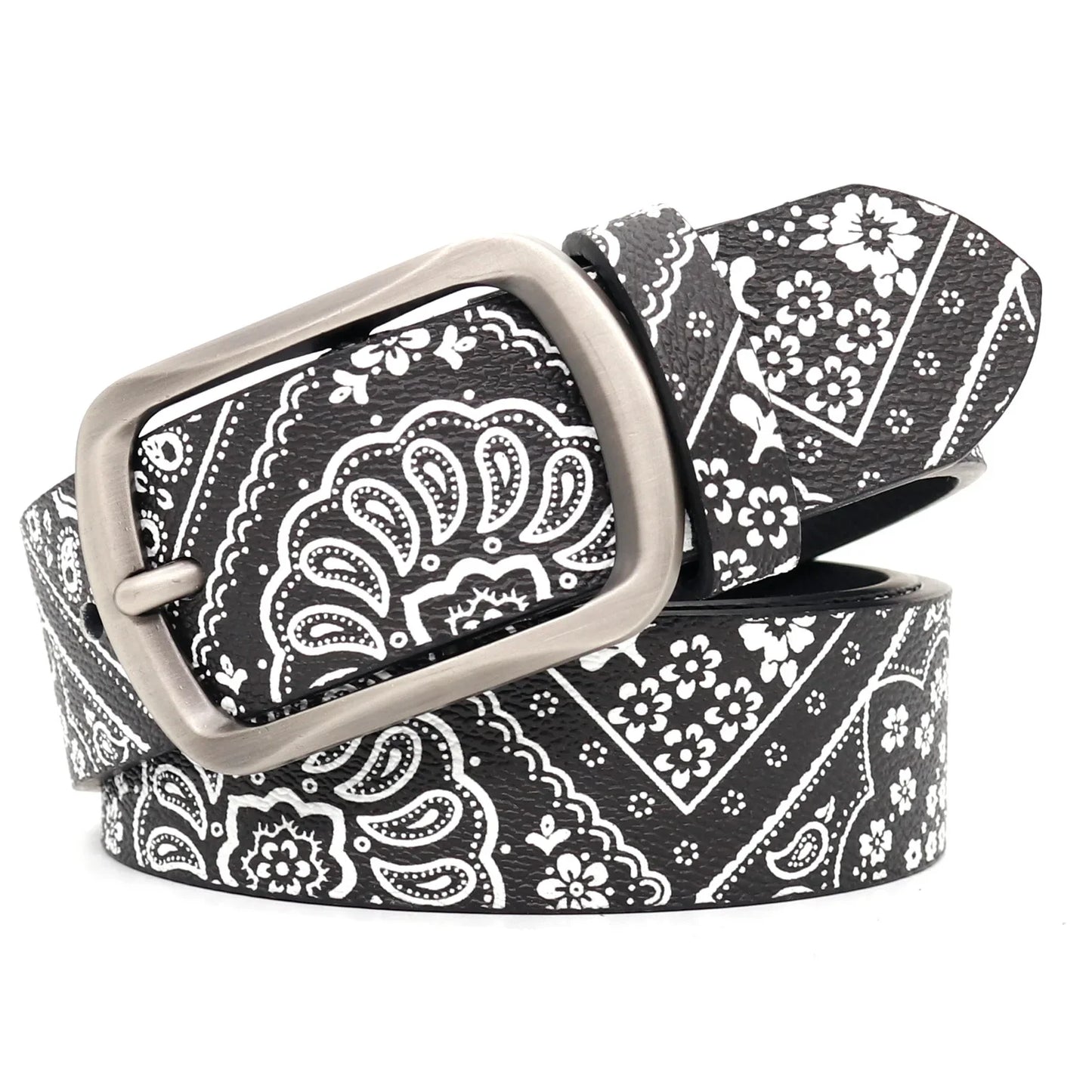 KOOPER™ Retro Floral Print Belt – Unisex Artistic Customizable Waist Accessory