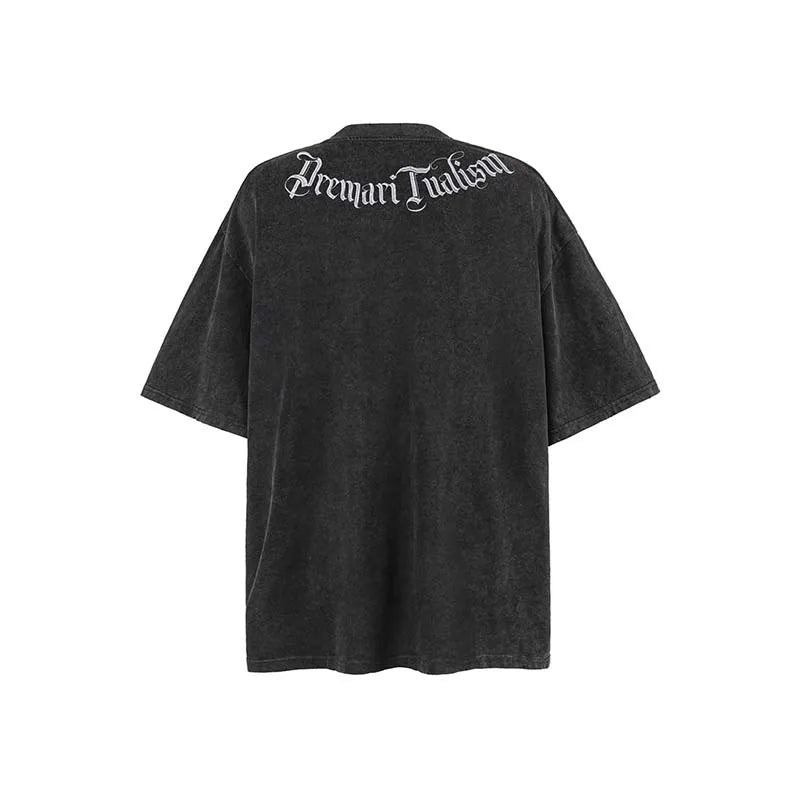 KOOPER™ Oversized Letter Embroidery Tee – High Street Hip Hop Y2K Style