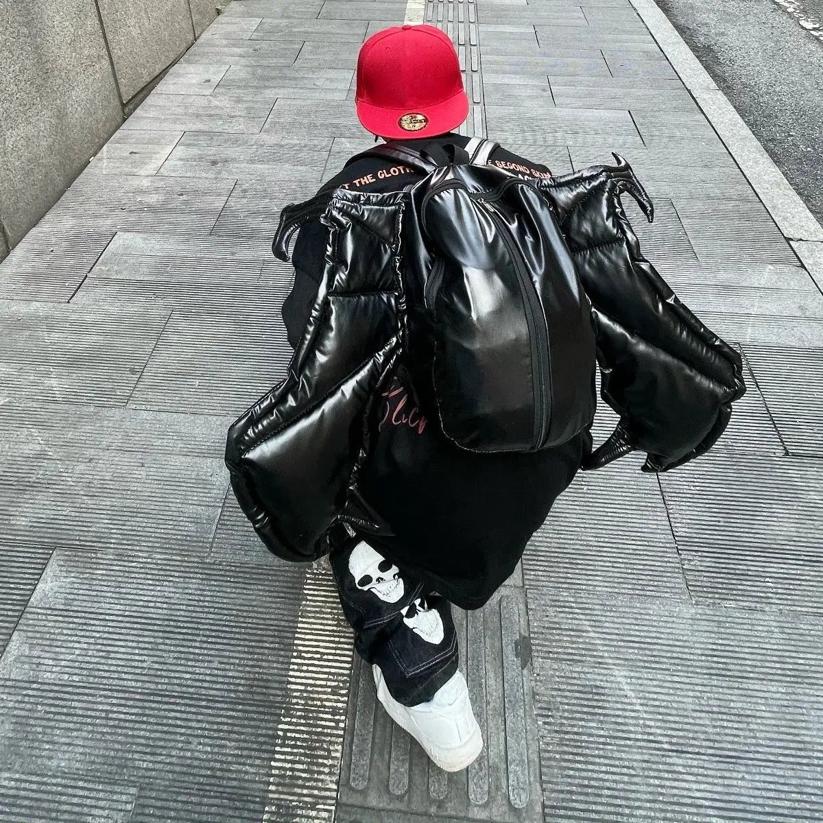 KOOPER™ Y2K Bat Backpack – Bold Streetwear PU Leather Bag