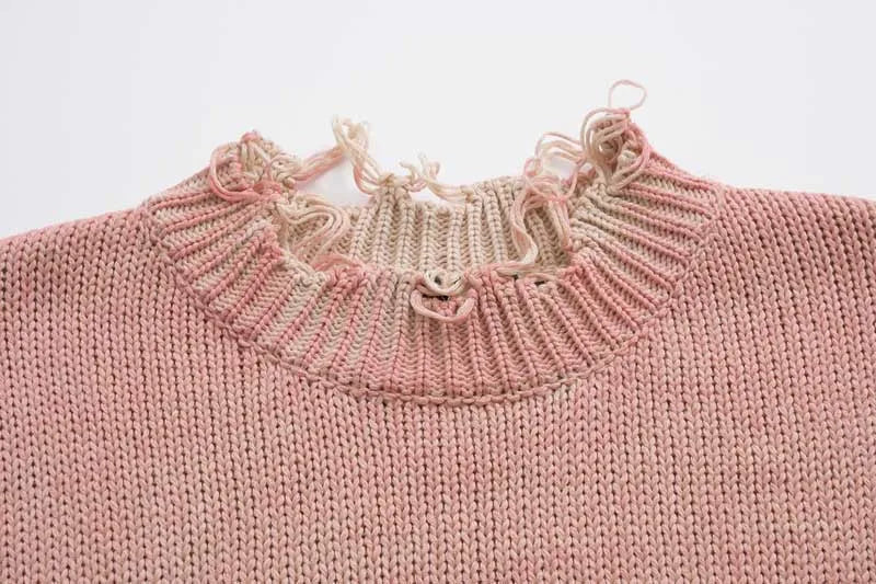 KOOPER™ Vintage Ripped Knit Sweater – High Street Y2K Distressed Pullover