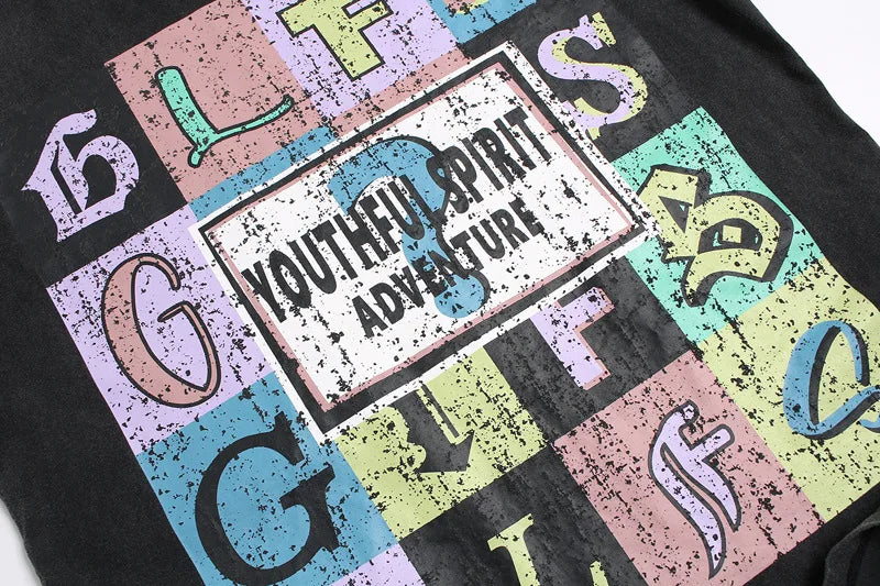 KOOPER™ Graffiti Painted Tee – High Street Hip Hop Summer Streetwear