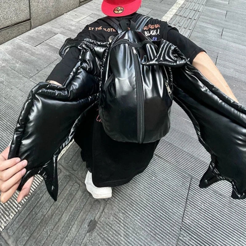 KOOPER™ Y2K Bat Backpack – Bold Streetwear PU Leather Bag