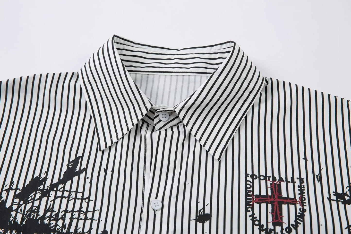 KOOPER™ Retro American Striped Shirt – Abstract Pattern Long Sleeve Streetwear