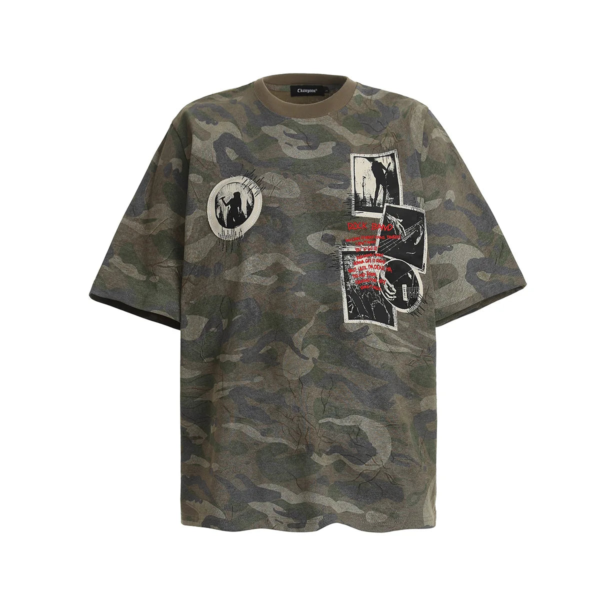 KOOPER™ Camouflage Cargo T-Shirt – High Street Tactical Vintage Tee for Men