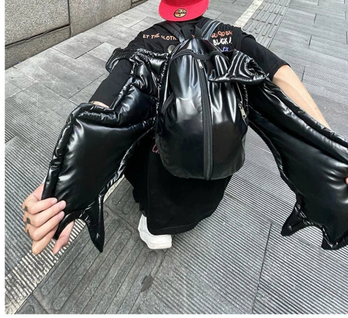 KOOPER™ Y2K Bat Backpack – Bold Streetwear PU Leather Bag