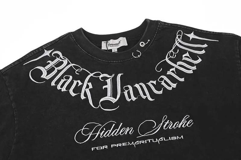 KOOPER™ Oversized Letter Embroidery Tee – High Street Hip Hop Y2K Style