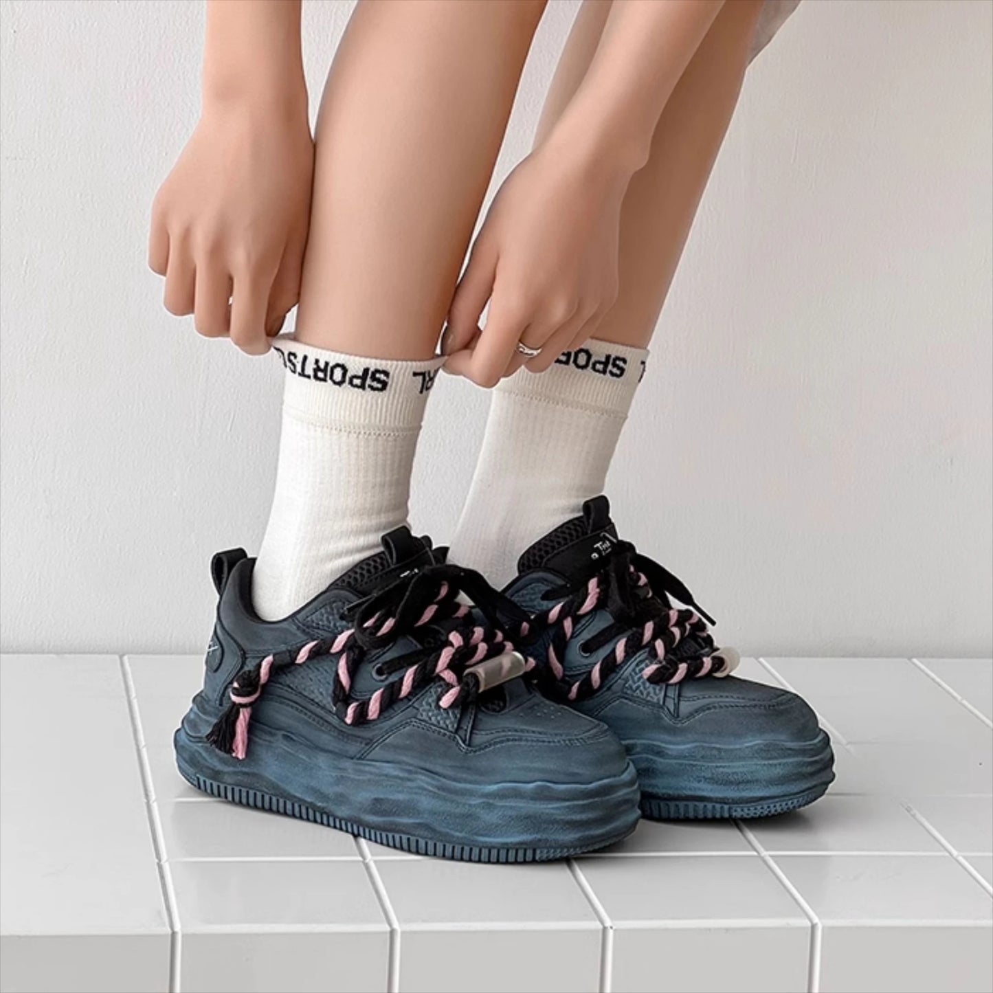 KOOPER™ Retro Y2K Dirty Punk Skate Sneakers – Unisex Platform Streetwear