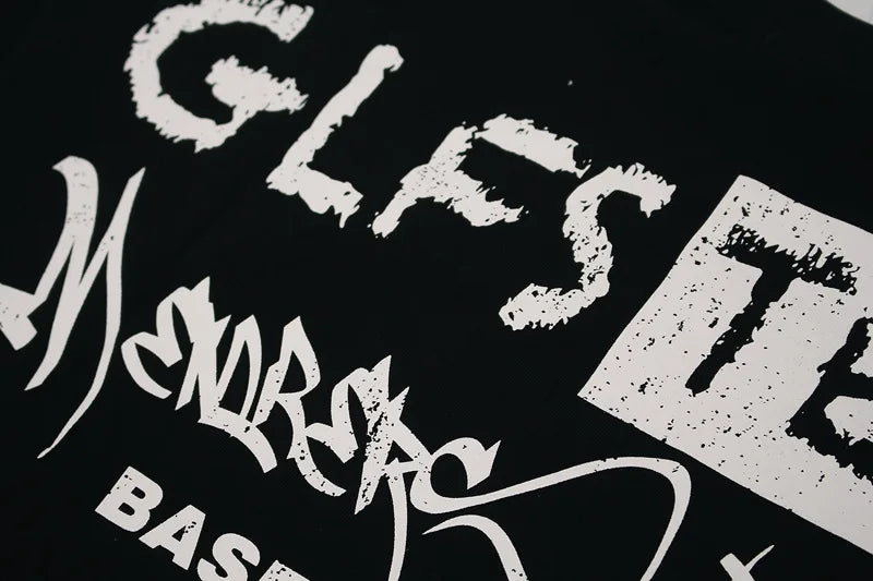 KOOPER™ Ripped Graffiti Y2K Tee – High Street Painted Loose-Fit T-Shirt