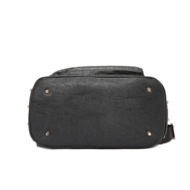 KOOPER™ Alligator Embossed Rivet Backpack – Luxury Unisex Laptop & School Bag