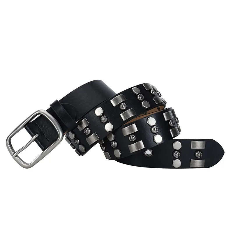 KOOPER™ Luxury Rhinestone Leather Belt – Unisex Studded Designer Waistband