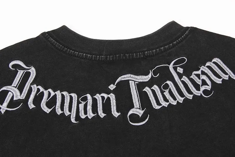KOOPER™ Oversized Letter Embroidery Tee – High Street Hip Hop Y2K Style