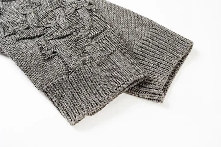 KOOPER™ American Style Knitted Hoodie Jacket – Autumn Casual Loose Fit Unisex Zip Sweater