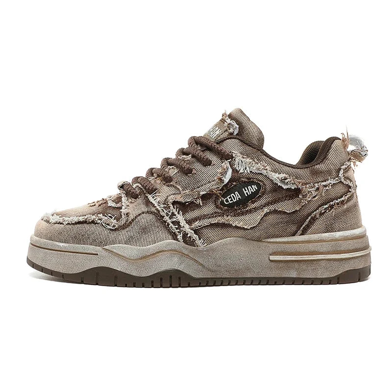 KOOPER™ Retro Denim Skate Sneakers – Unisex Canvas Sports & Casual Shoes