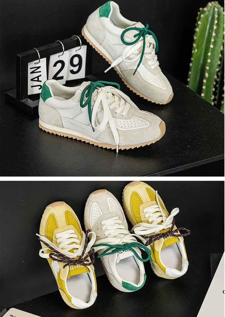 KOOPER™ Spring Summer Leather German Trainer – Lightweight & Wear-Resistant Casual Sneakers