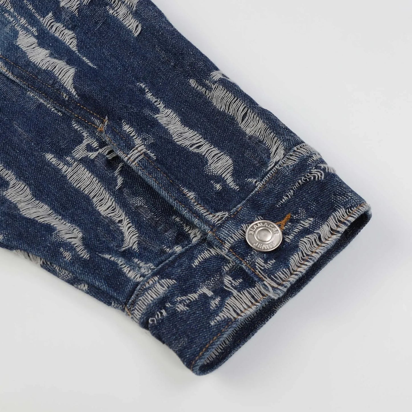 KOOPER™ Ripped Denim Hoodie – American Letter Embroidery High Street Unisex Sweatshirt