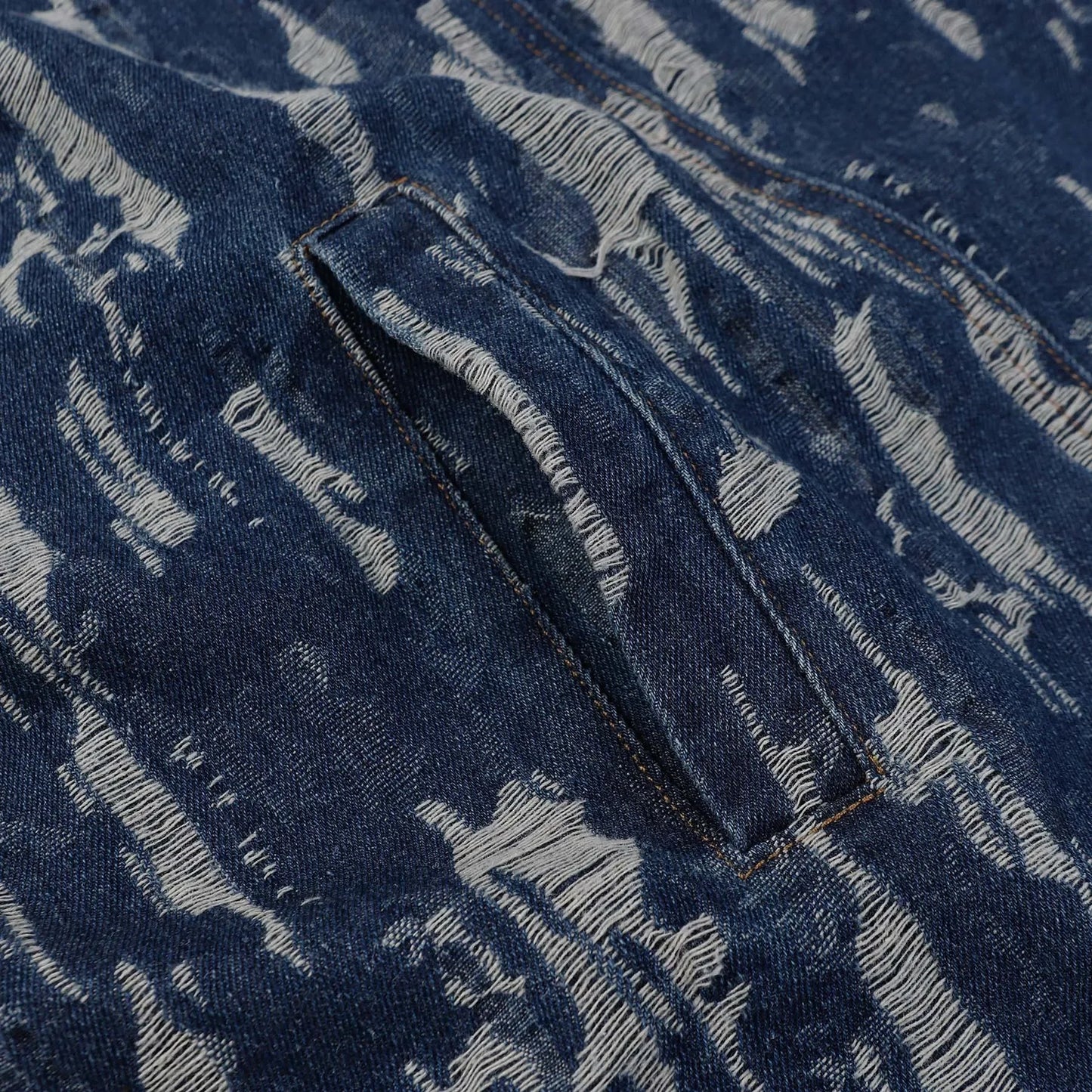 KOOPER™ Ripped Denim Hoodie – American Letter Embroidery High Street Unisex Sweatshirt