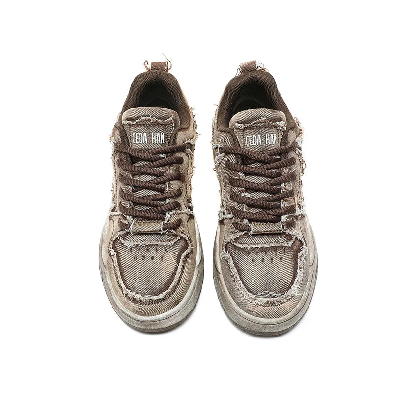 KOOPER™ Retro Denim Skate Sneakers – Unisex Canvas Sports & Casual Shoes