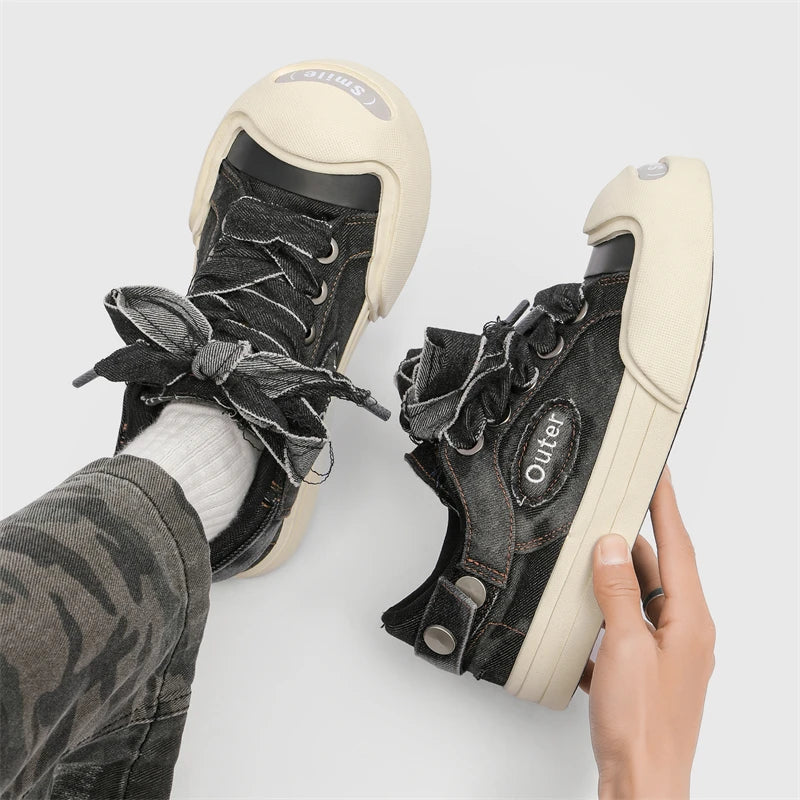 KOOPER™ Low-Top Niche Canvas Platform Sneakers – Unisex Breathable Summer Shoes