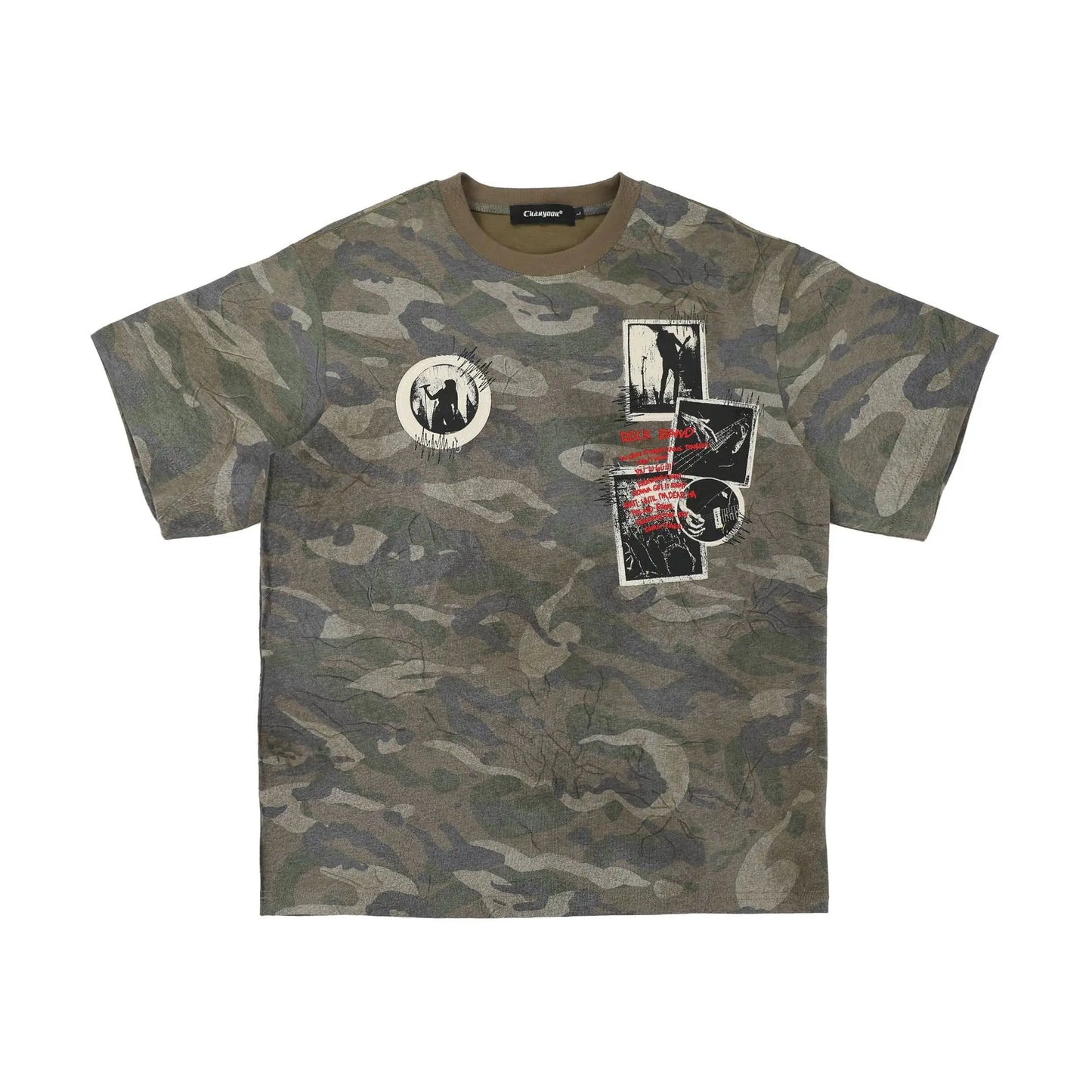 KOOPER™ Camouflage Cargo T-Shirt – High Street Tactical Vintage Tee for Men