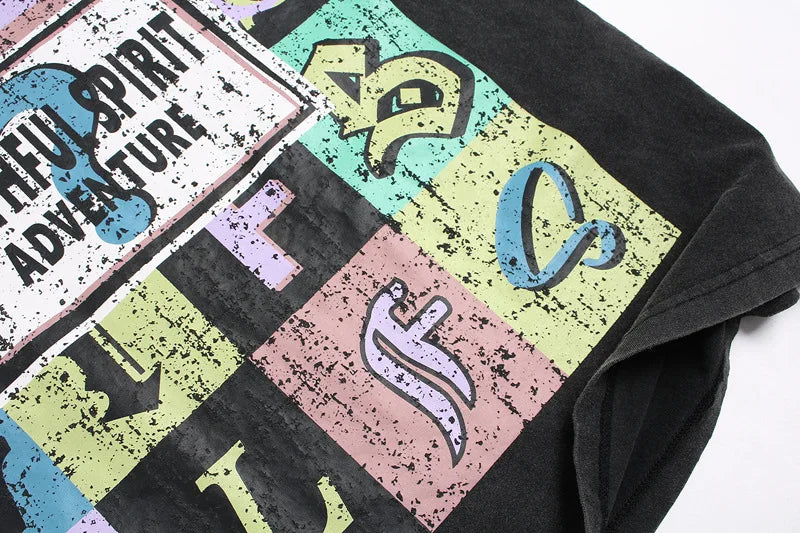 KOOPER™ Graffiti Painted Tee – High Street Hip Hop Summer Streetwear