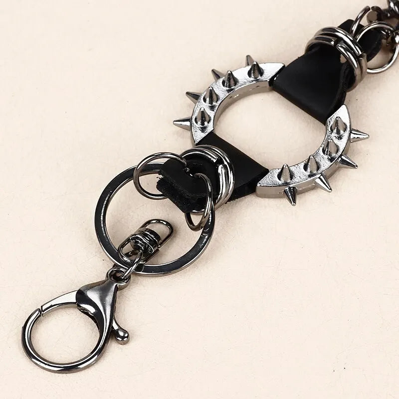 KOOPER™ Gun Black Hip-Hop Chain Belt – Geometric Metal Statement Accessory