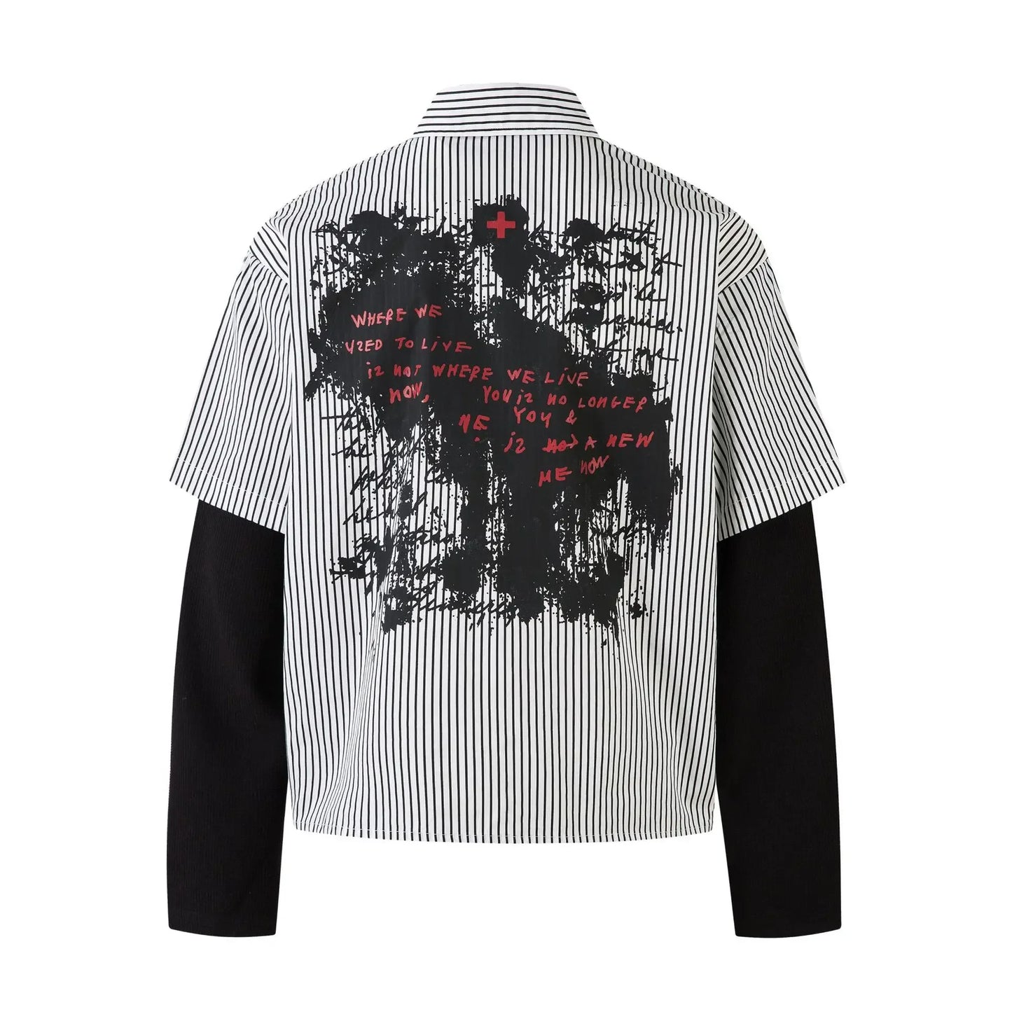 KOOPER™ Retro American Striped Shirt – Abstract Pattern Long Sleeve Streetwear