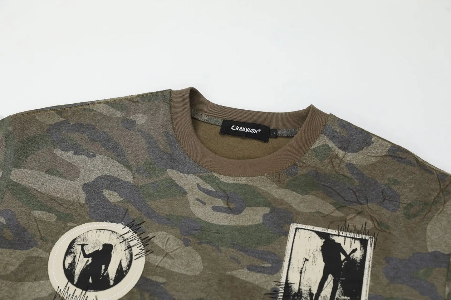 KOOPER™ Camouflage Cargo T-Shirt – High Street Tactical Vintage Tee for Men