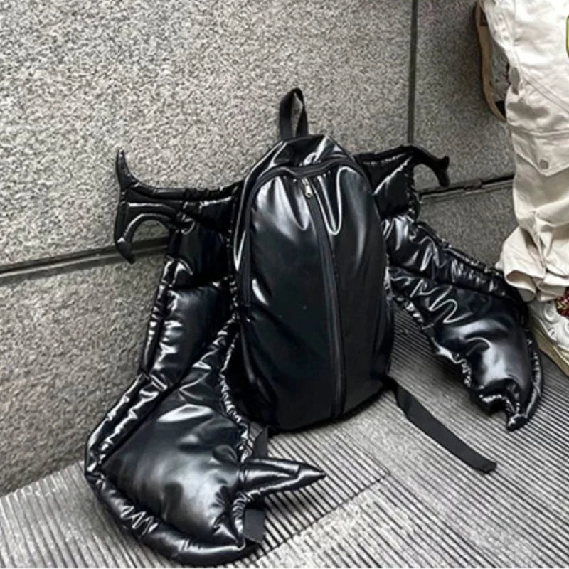 KOOPER™ Y2K Bat Backpack – Bold Streetwear PU Leather Bag