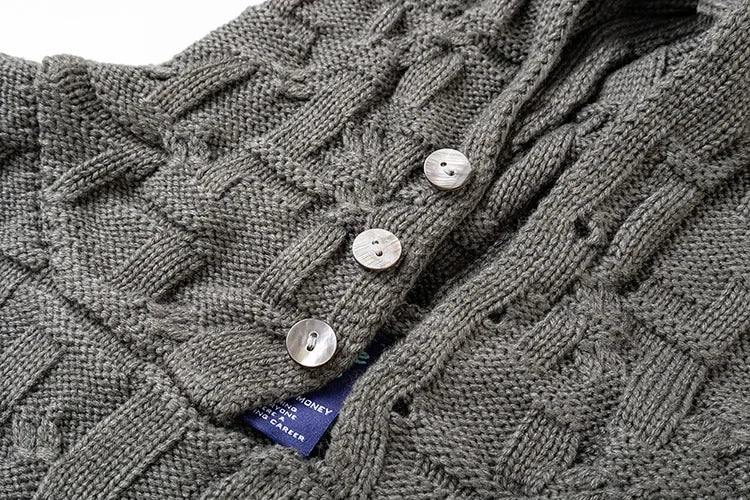 KOOPER™ American Style Knitted Hoodie Jacket – Autumn Casual Loose Fit Unisex Zip Sweater