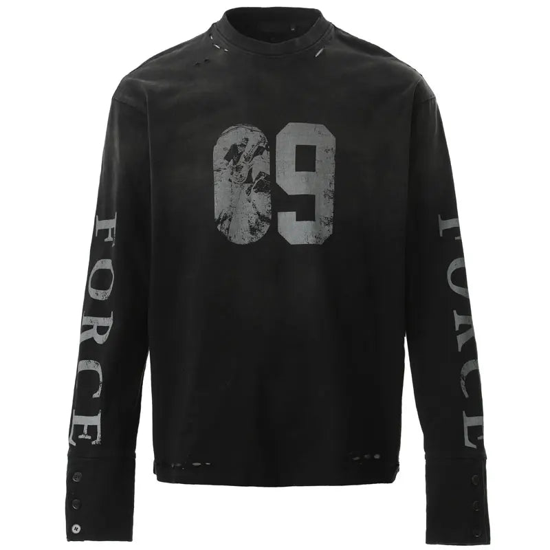 KOOPER™ Y2K Grunge Tie-Dye Long Sleeve Tee – Vintage Ripped Punk Streetwear