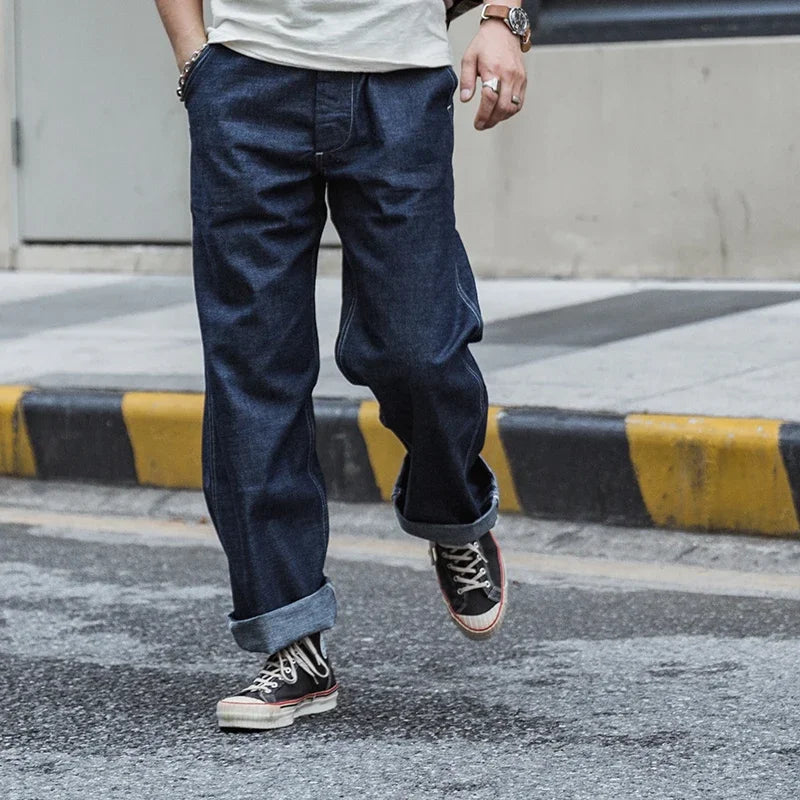 KOOPER™ Bronson CCC P40 Selvedge Denim Dungarees – Military Utility Loose Fit Jeans