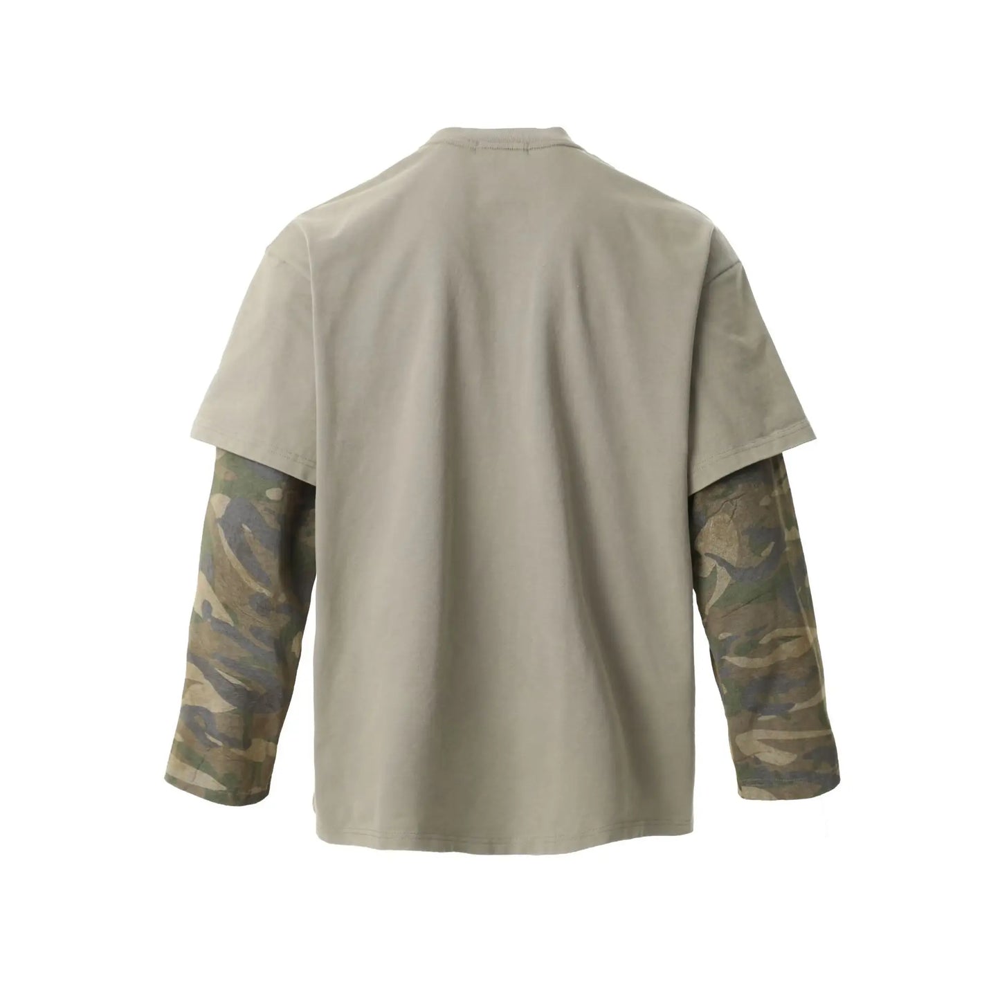 KOOPER™ Luxury Retro Rock Graffiti Shirt – Fake Two-Piece Camouflage Long Sleeve Tee