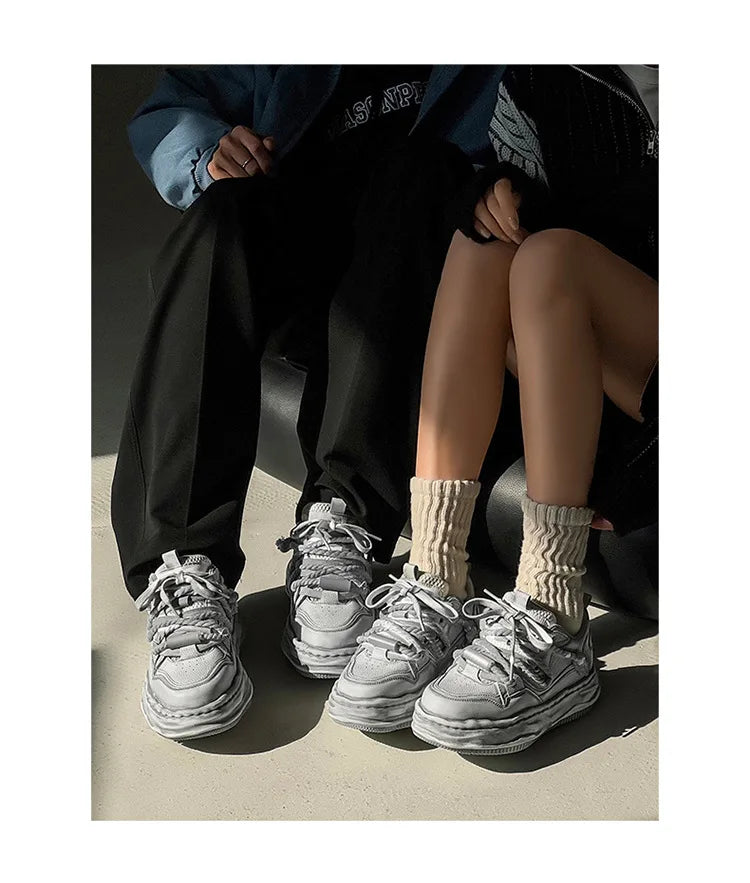 KOOPER™ Retro Y2K Dirty Punk Skate Sneakers – Unisex Platform Streetwear