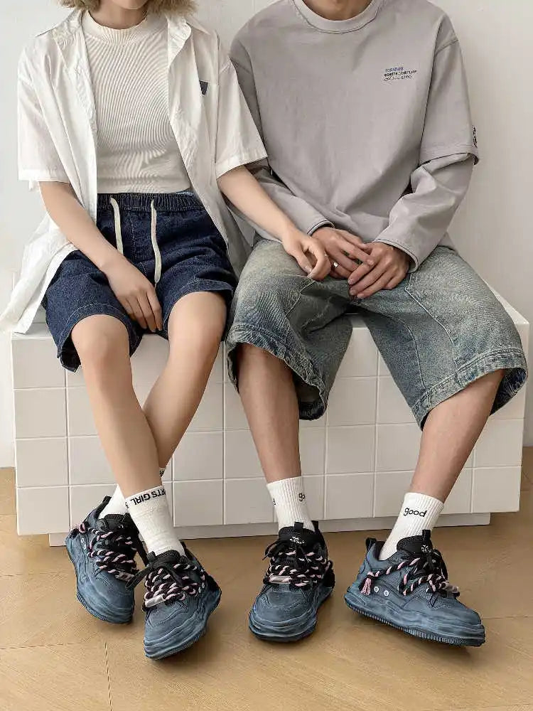 KOOPER™ Retro Y2K Dirty Punk Skate Sneakers – Unisex Platform Streetwear