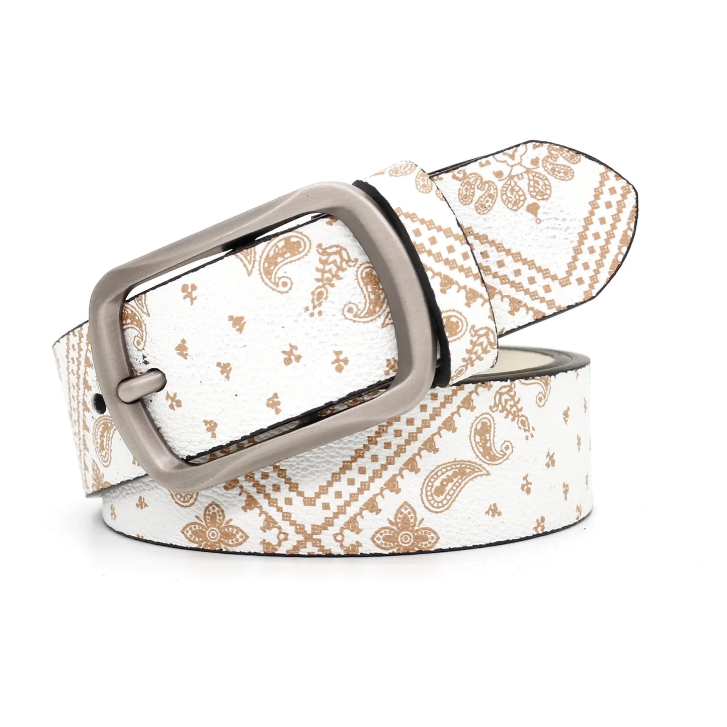 KOOPER™ Retro Floral Print Belt – Unisex Artistic Customizable Waist Accessory