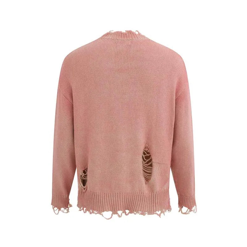 KOOPER™ Vintage Ripped Knit Sweater – High Street Y2K Distressed Pullover