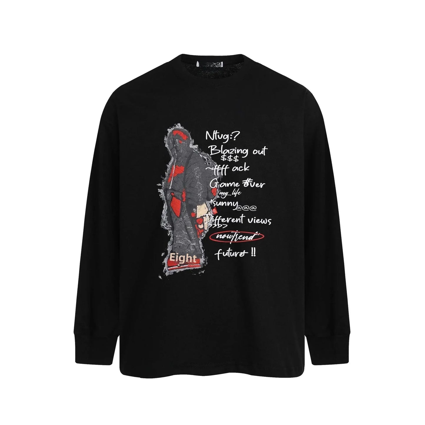 KOOPER™ Letter Print Crew Neck Long Sleeve – Unisex High Street Hip Hop Sweatshirt