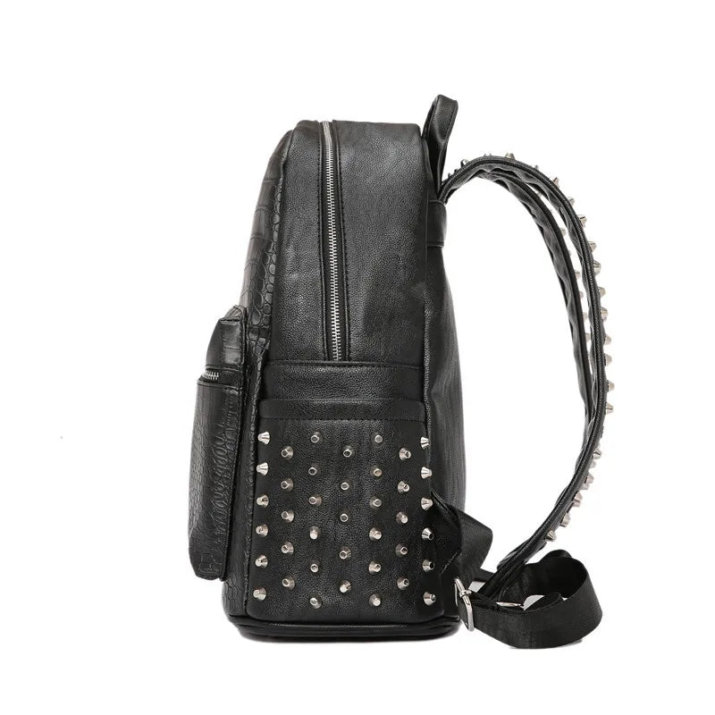 KOOPER™ Alligator Embossed Rivet Backpack – Luxury Unisex Laptop & School Bag