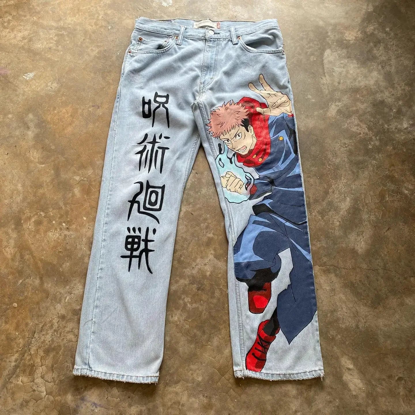 KOOPER™ Y2K Baggy Anime Jeans – Harajuku Vintage Wide-Leg Streetwear