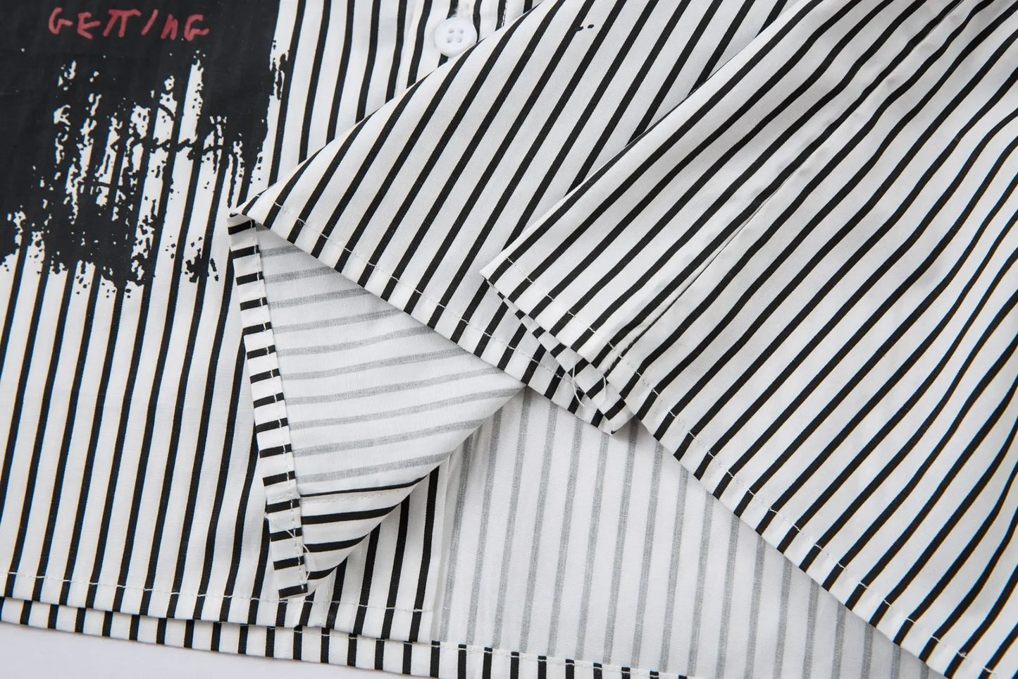 KOOPER™ Retro American Striped Shirt – Abstract Pattern Long Sleeve Streetwear