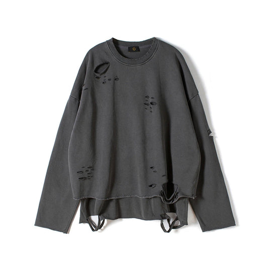 KOOPER™ Distressed Hip Hop Sweatshirt – Vintage Ripped Loose-Fit Pullover 2025