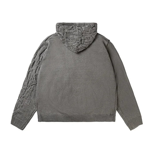 KOOPER™ American Style Knitted Hoodie Jacket – Autumn Casual Loose Fit Unisex Zip Sweater