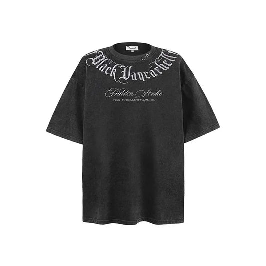 KOOPER™ Oversized Letter Embroidery Tee – High Street Hip Hop Y2K Style