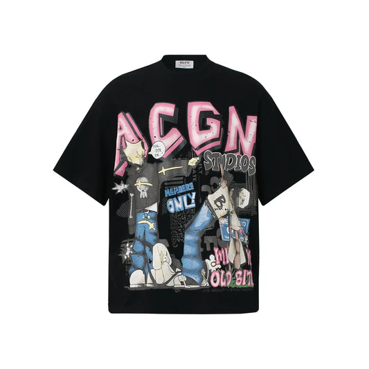 KOOPER™ Loose Cartoon Graphic Tee – Summer Streetwear Hip Hop